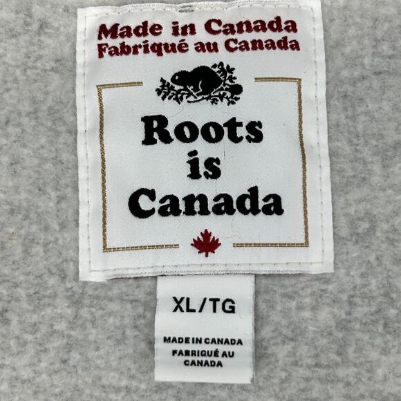 Roots is Canada Hoodie Hooded Sweatshirt Full Zip Maple Leaf Gray Mens L Large - Picture 6 of 9